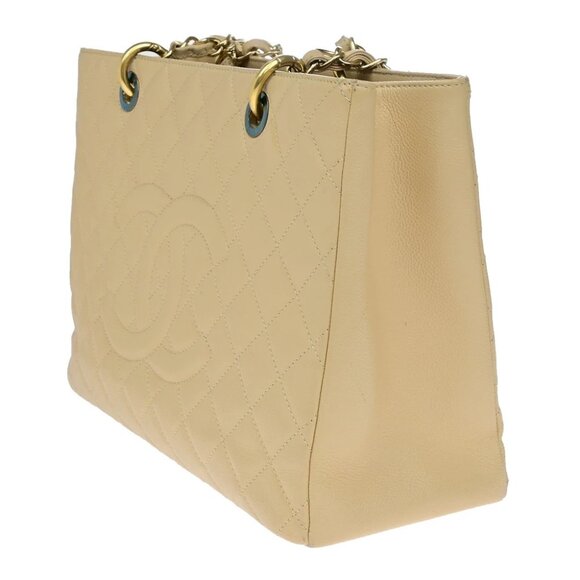 CHANEL CC GST Chain Shoulder Bag Grained Calfskin Leather Beige GHW 652RL053 - Picture 15 of 16